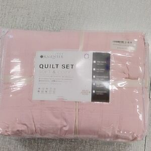 King Pink Quilt Set - Soft & Cozy Home Bedding - 1801-PK-K